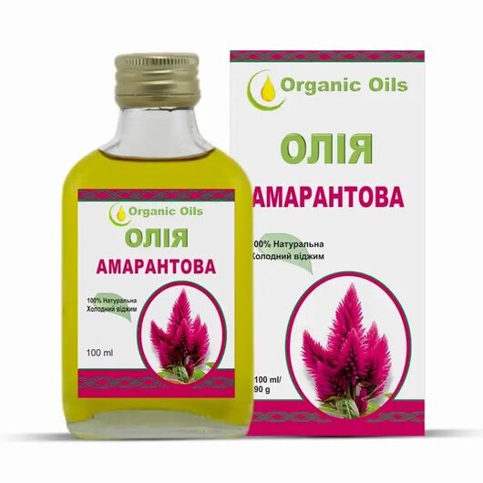 100% Амарантова олія холодного віджиму Organic Oils, 100мл